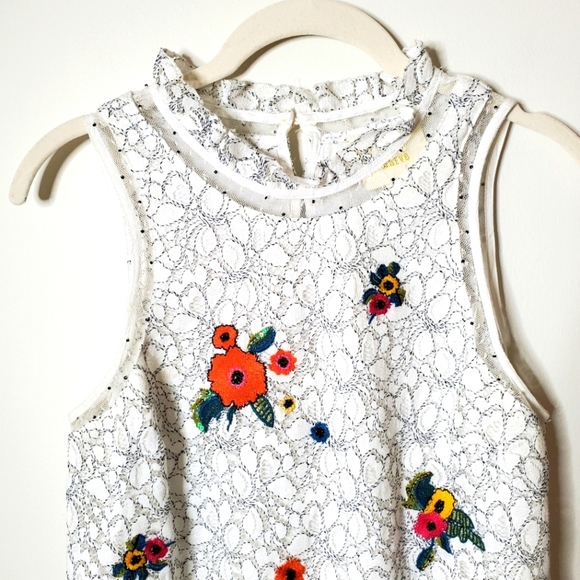 Anthropologie Maeve Macie Lace Embroidered Tank Blouse Top - Picture 7 of 14